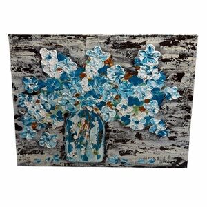 Original Artwork Acrylic on Canvas Vase of Hydrangeas 12 x 16"”